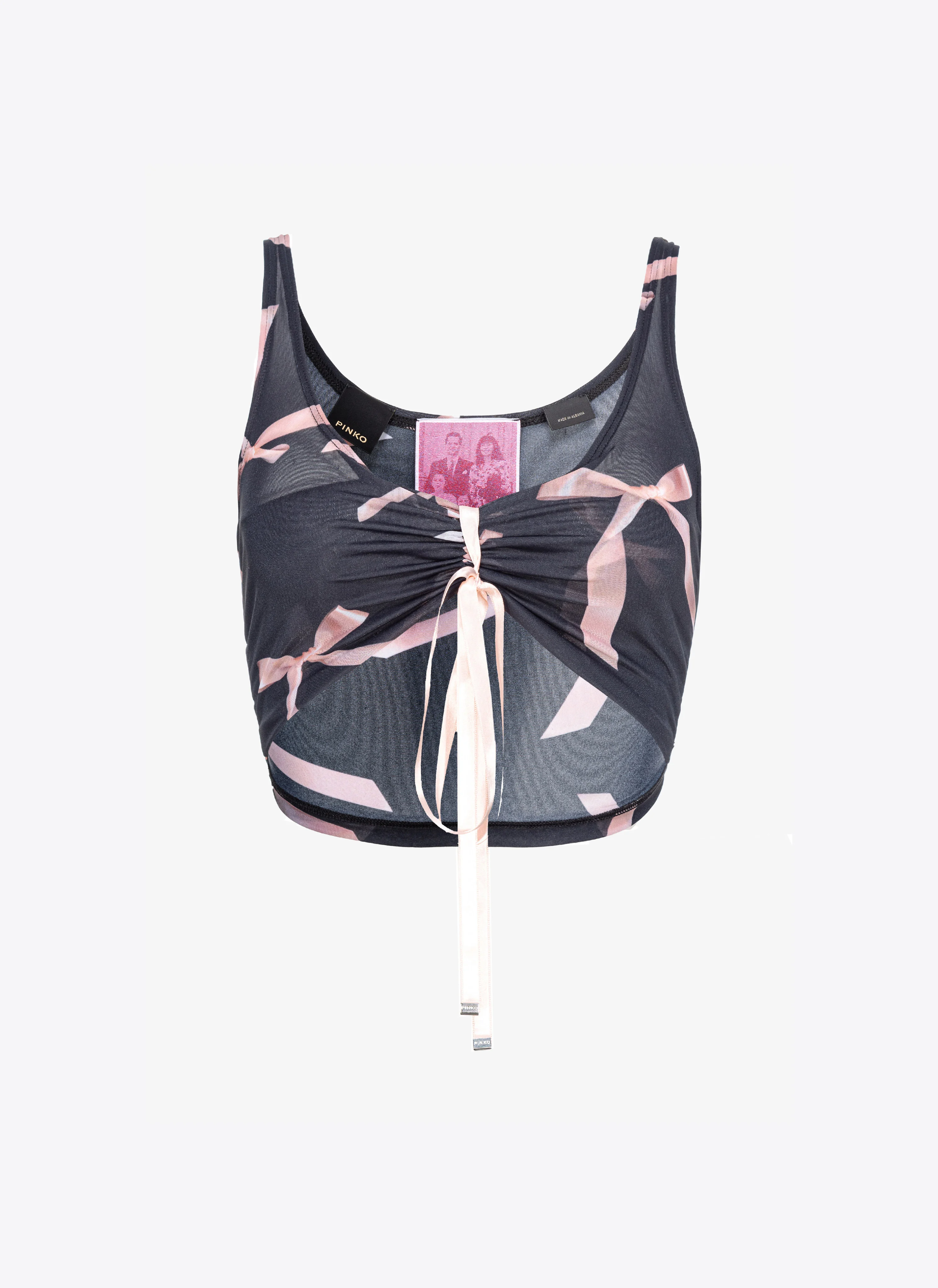 Crop top imprimé nœuds reimagine pinko by patrick mcdowell | Multicolore