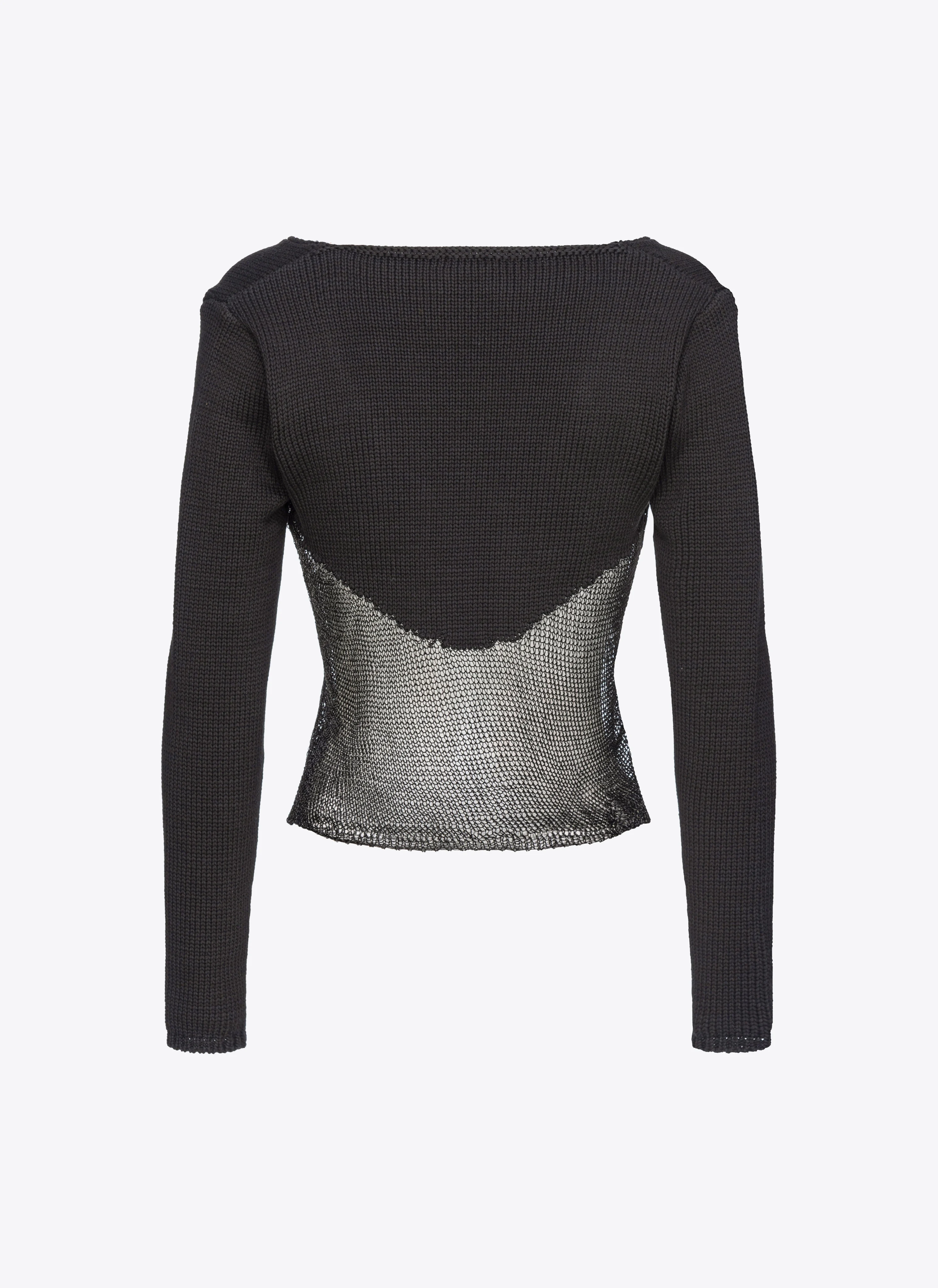 Pull filet avec patchwork | Noir