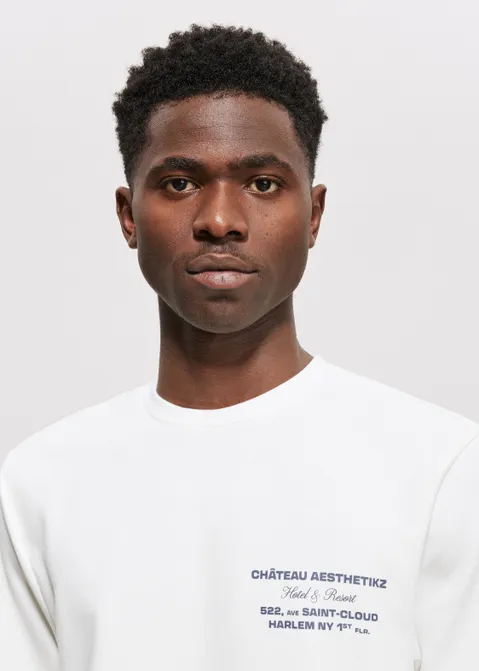 T-shirt met print chateau off-white (WIT.O)