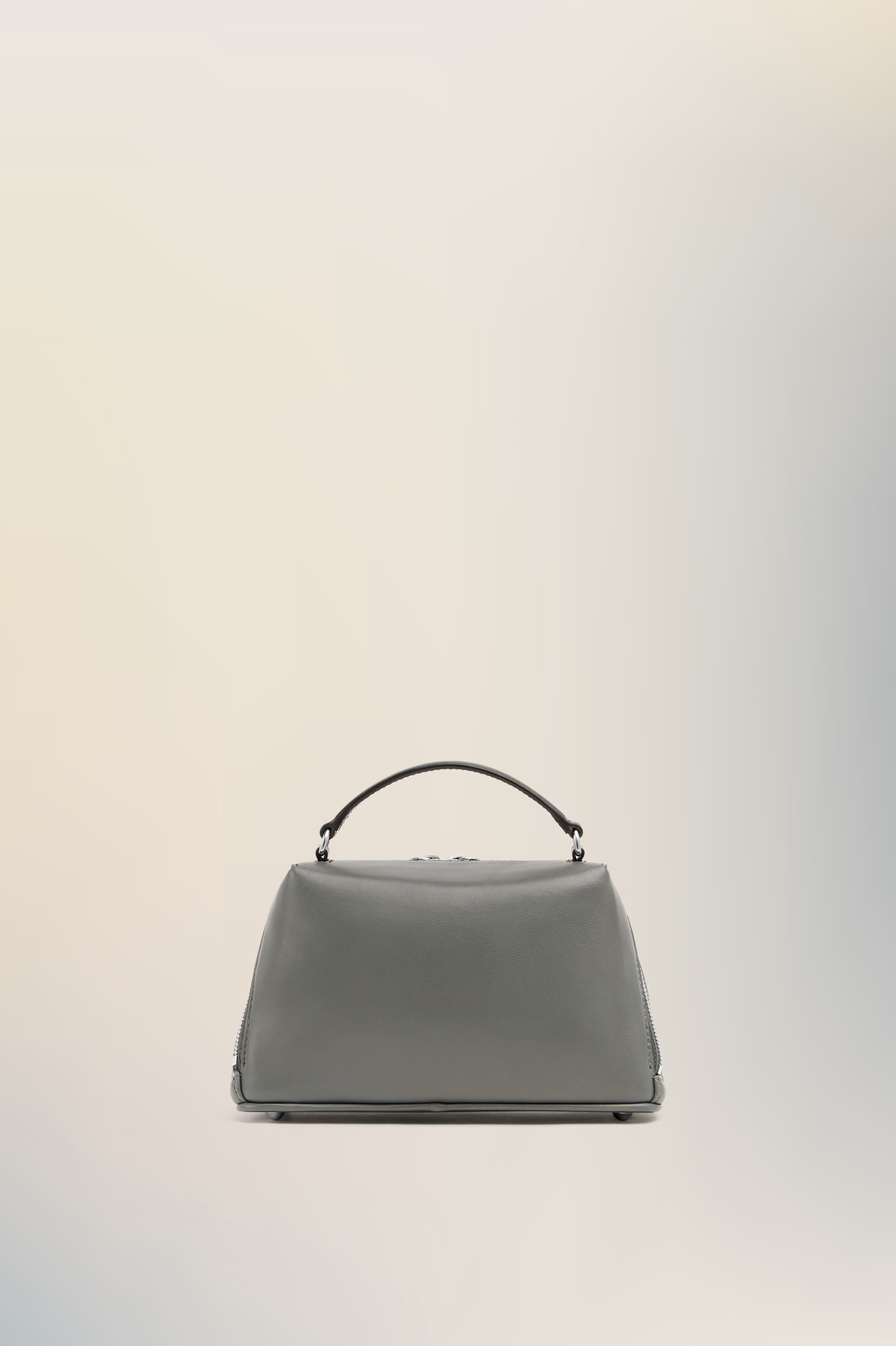 Sac bandoulière Glam Slam Trapezoid Bag gris en cuir Gris caillou