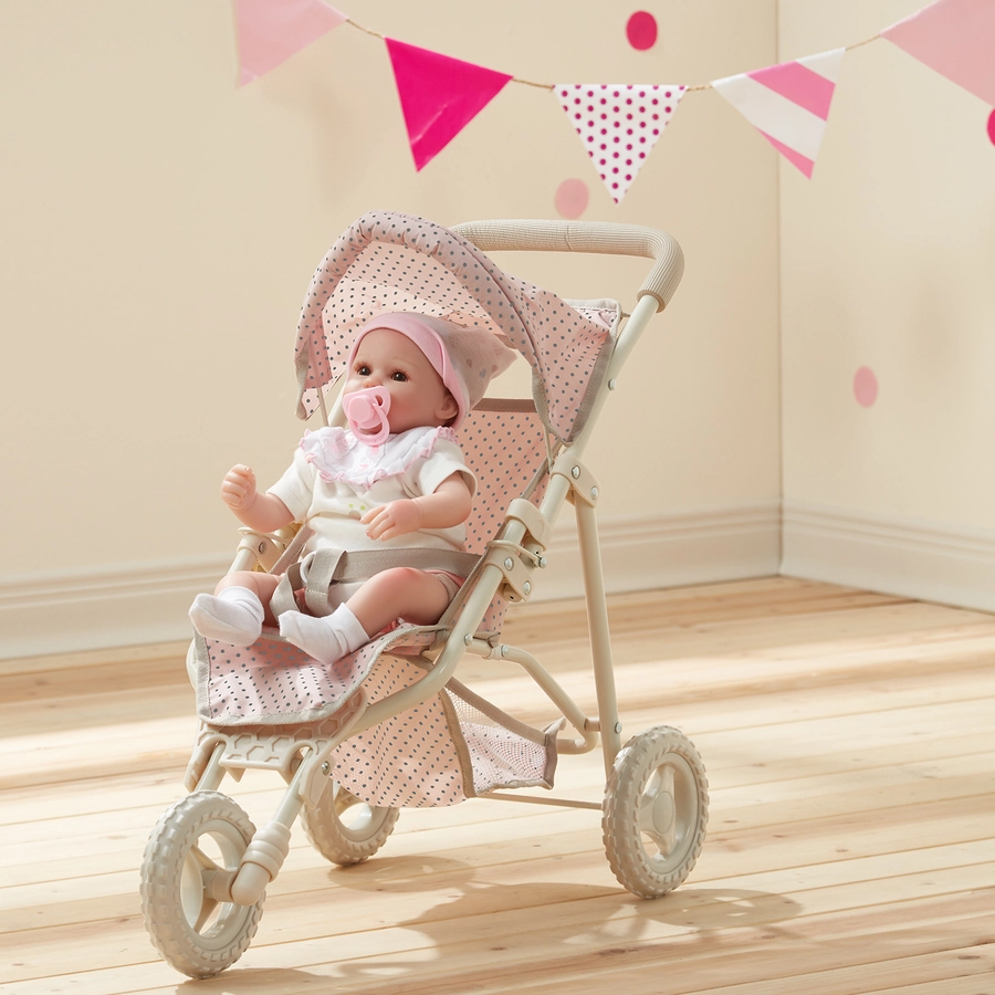 Teamson Kids Jogging-Buggy, Puppenwagen, Dots