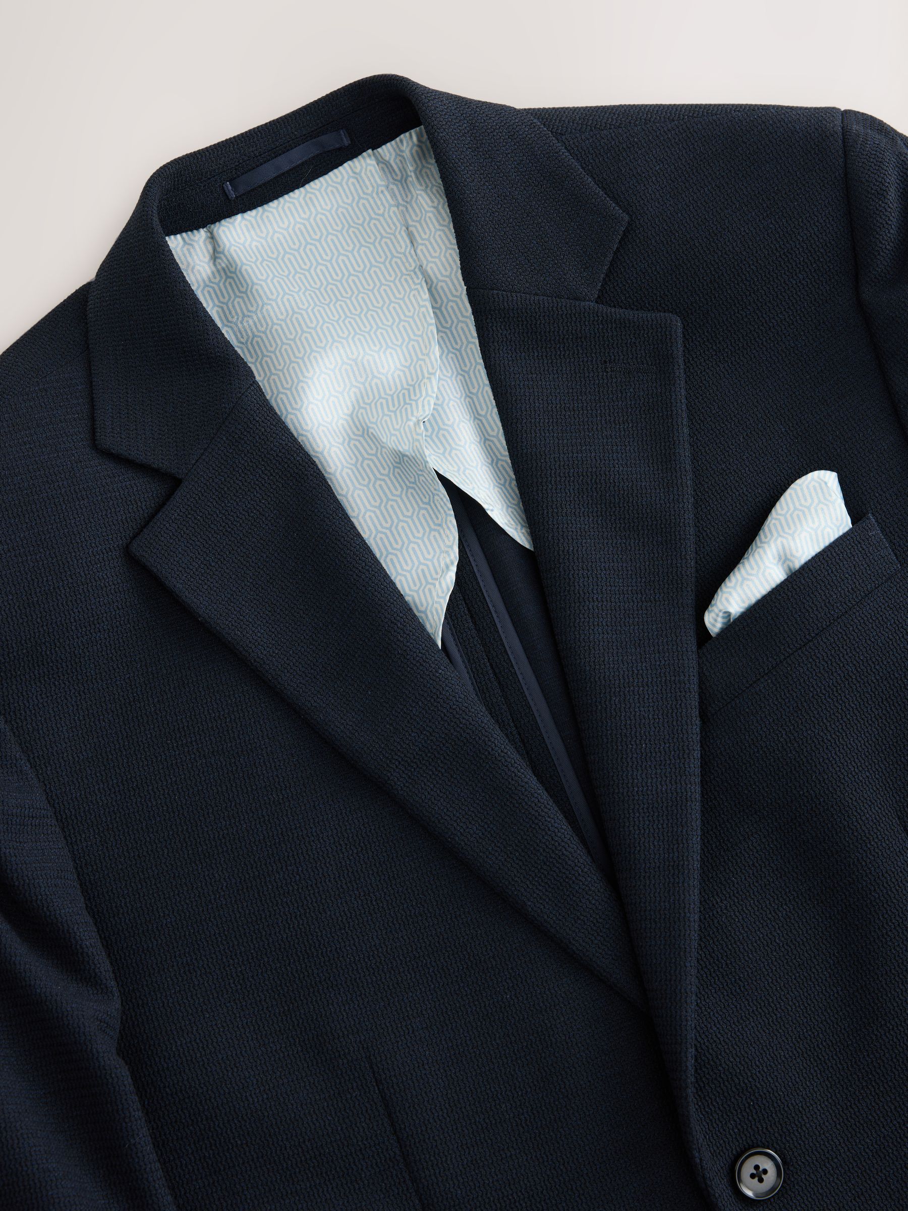 Donkerblauw - Motionflex Stretch Textured Jersey Blazer