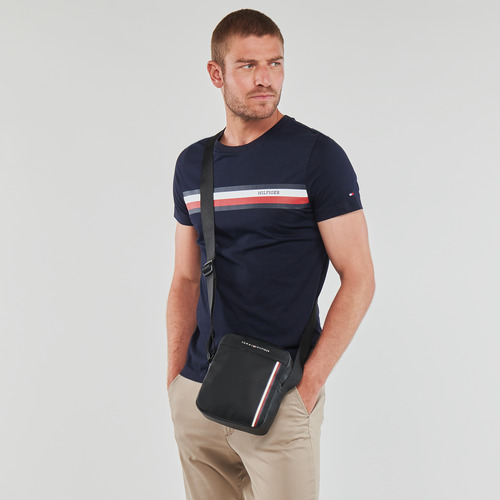 Tommy Hilfiger - TH PIQUE PU MINI REPORTER - Noir