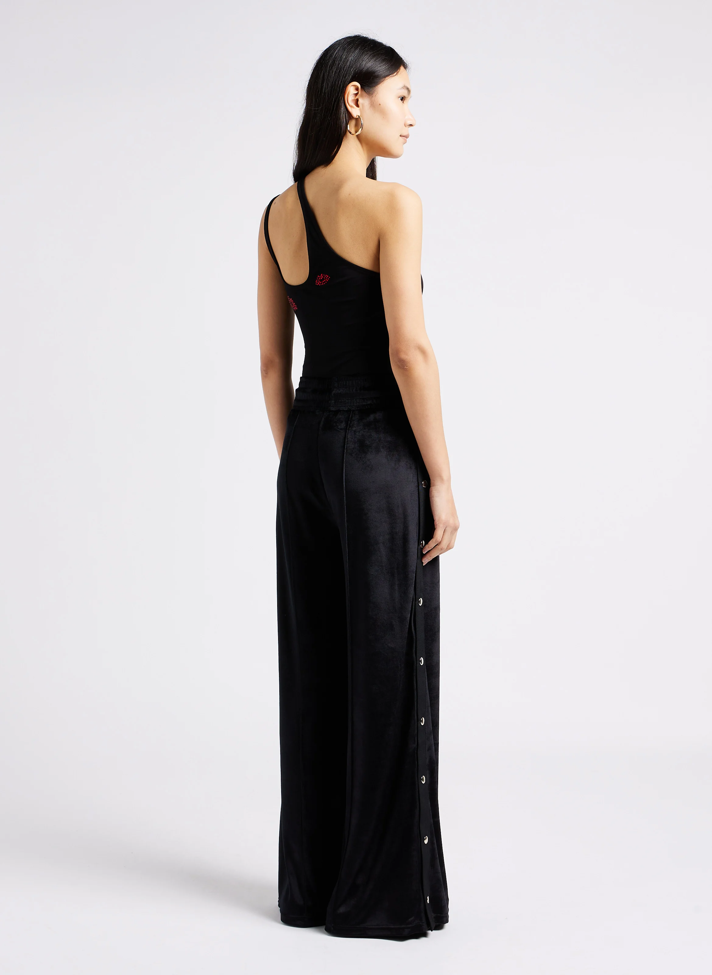 Pantalon large taille haute | Noir