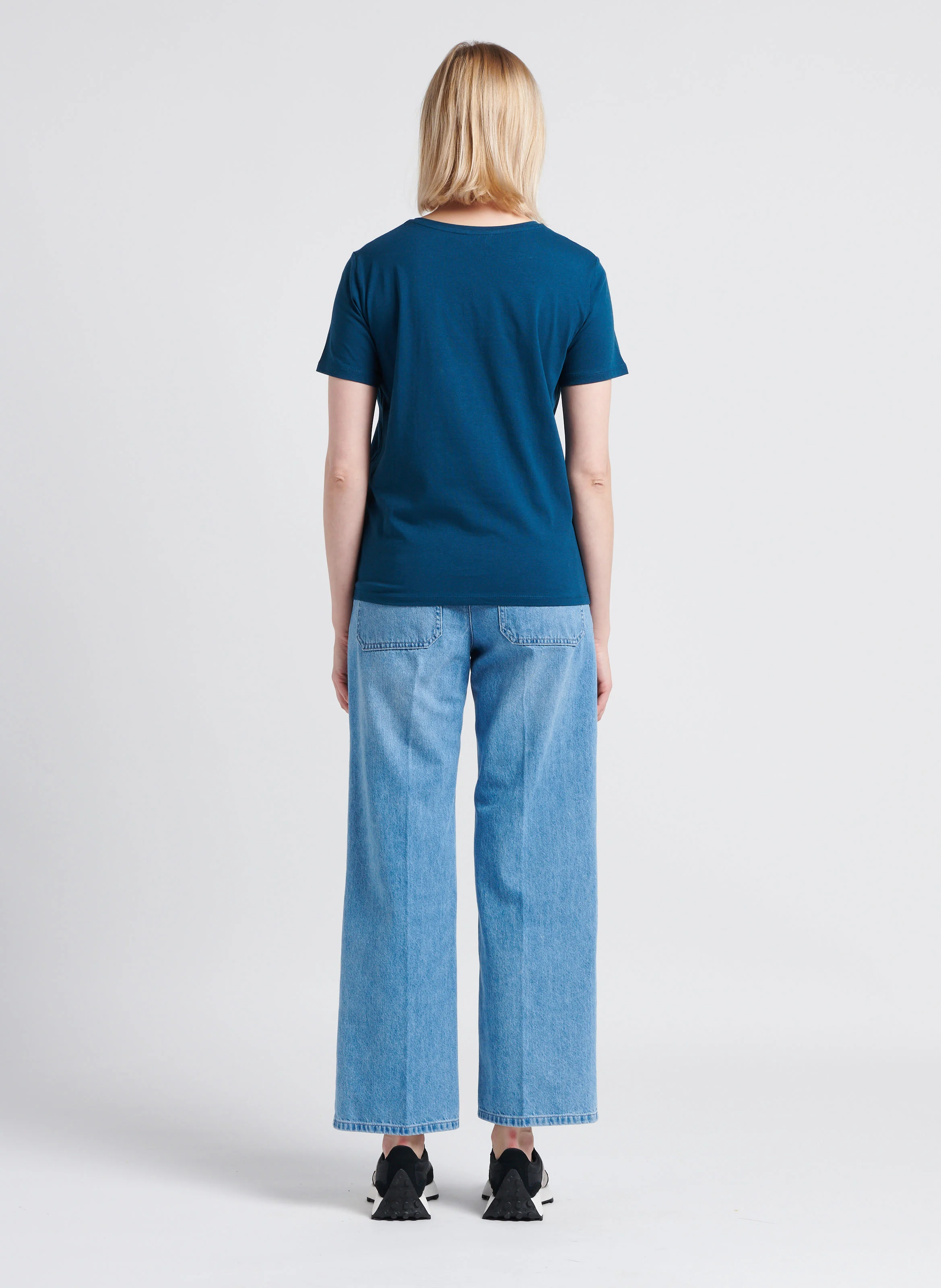SWANN - Jean droit large taille haute| Bleu