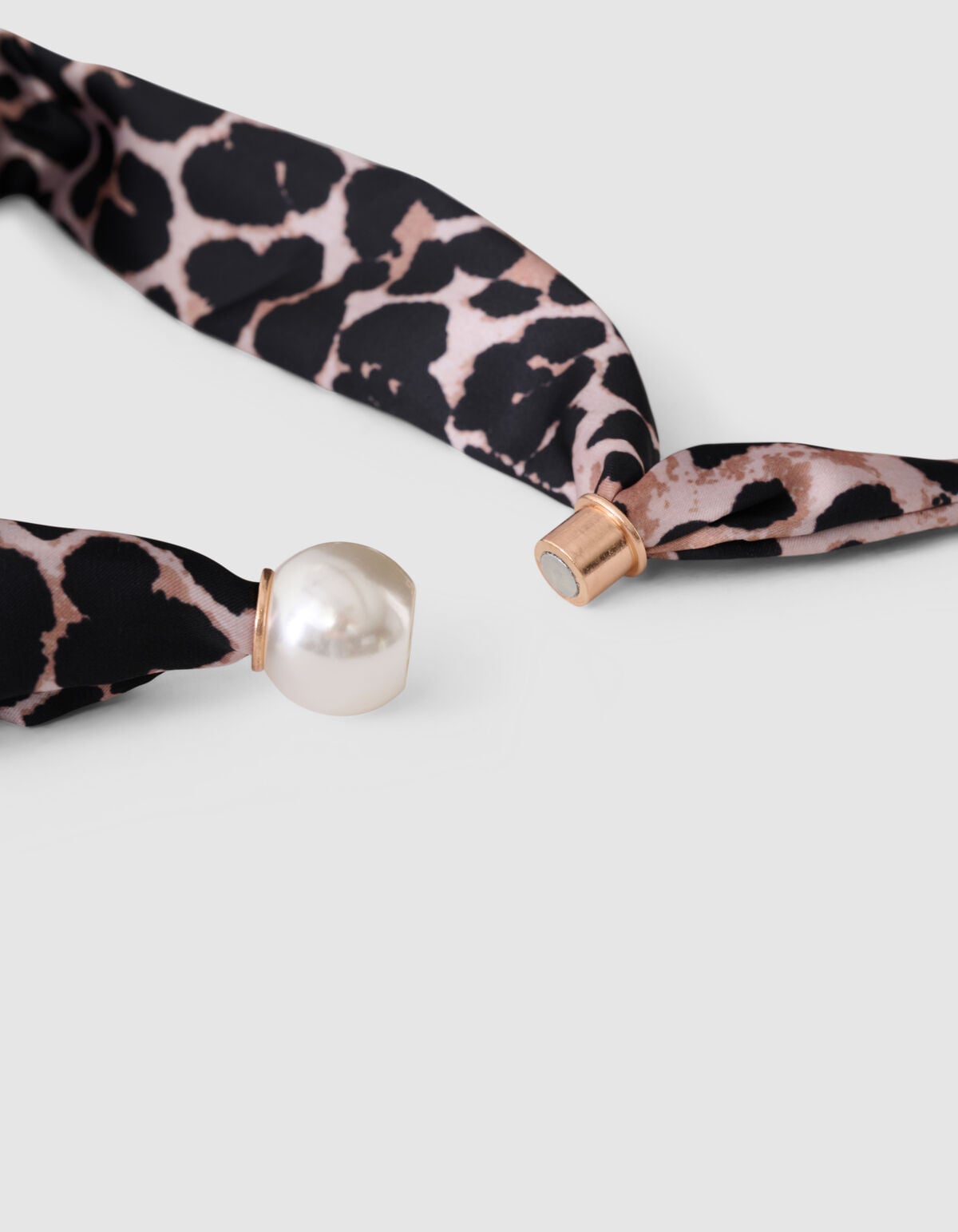 Pearl Leopard Sjaal Ketting Bruin