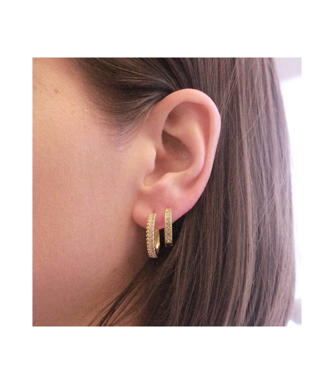 Boucles d'oreilles Eclat - Or Rosé et Cristal