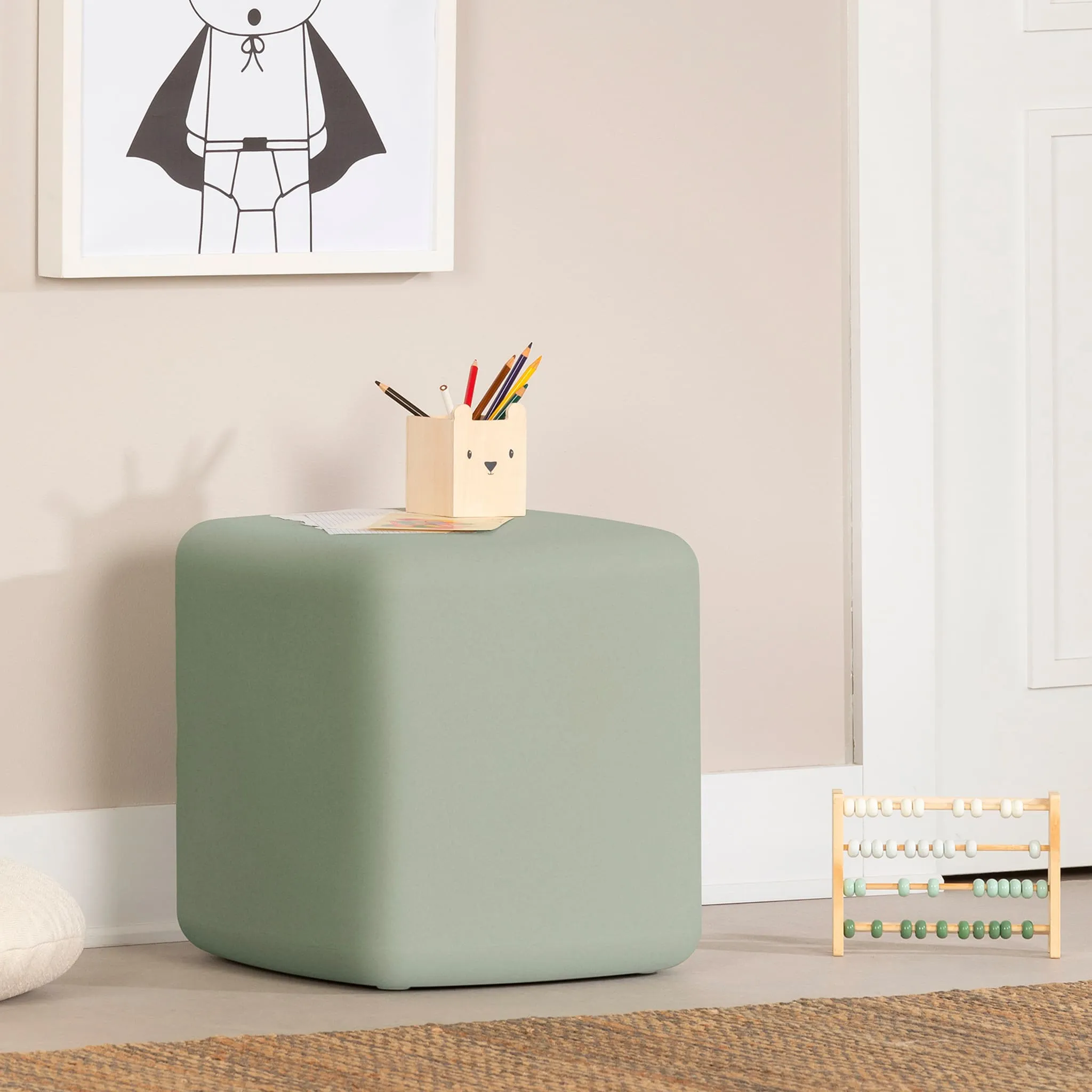 South Shore Table de Nuit  Tabouret pour Enfants - Sweedi Vert Sauge
