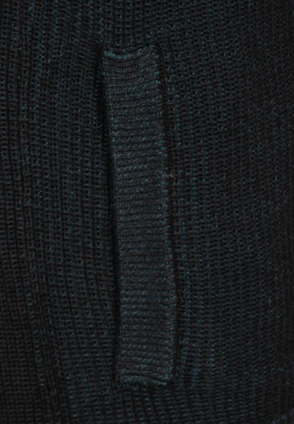 Struktur Cardigan mit Zipper - Black