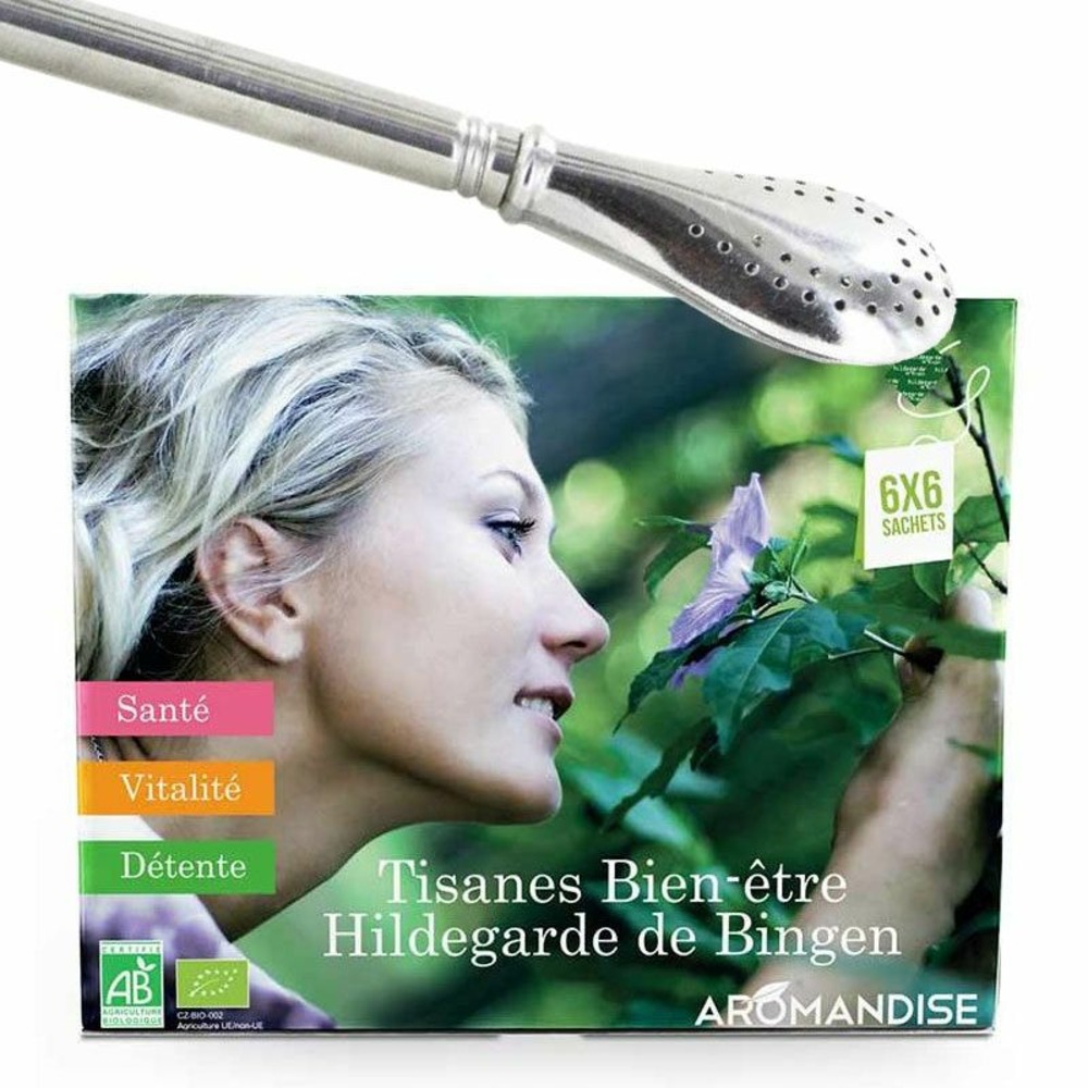 Coffret découverte tisanes 36 sachets + paille inox avec filtre