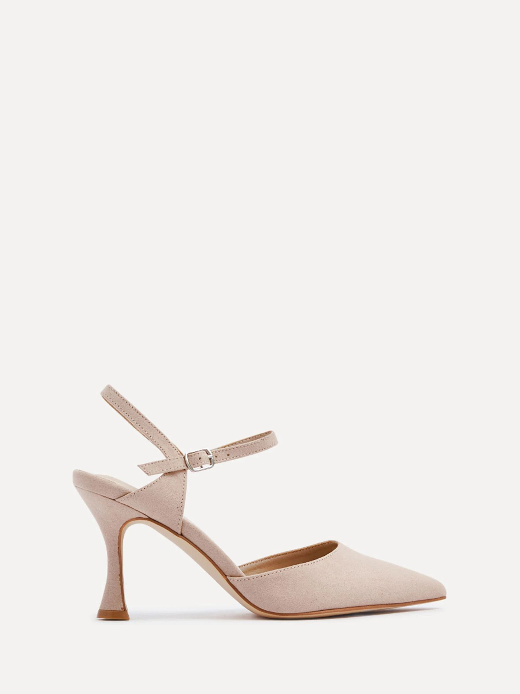Licht beige - Linzi Duet pumps met enkelbandje, hak en wijde pasvorm