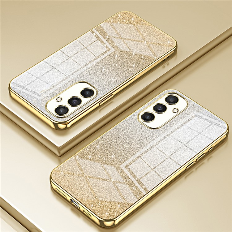 Samsung Galaxy S25 Gummi Case Schutzhülle im Glitzer Design - Gold / Silber