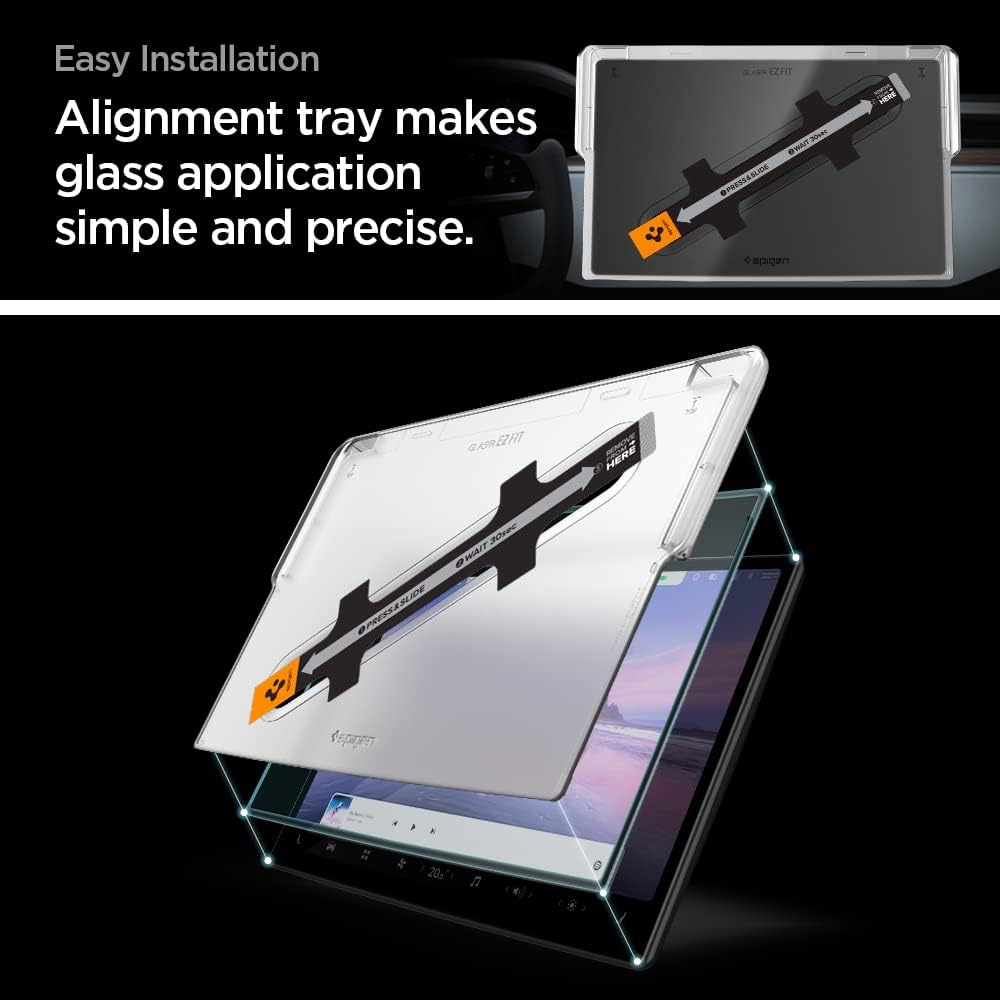 Tesla Model S / Model X (2021/2022) Clear Glas Tr EZ Fit Auto Panzer Glas   Montagerahmen (AGL04688) - Schwarz