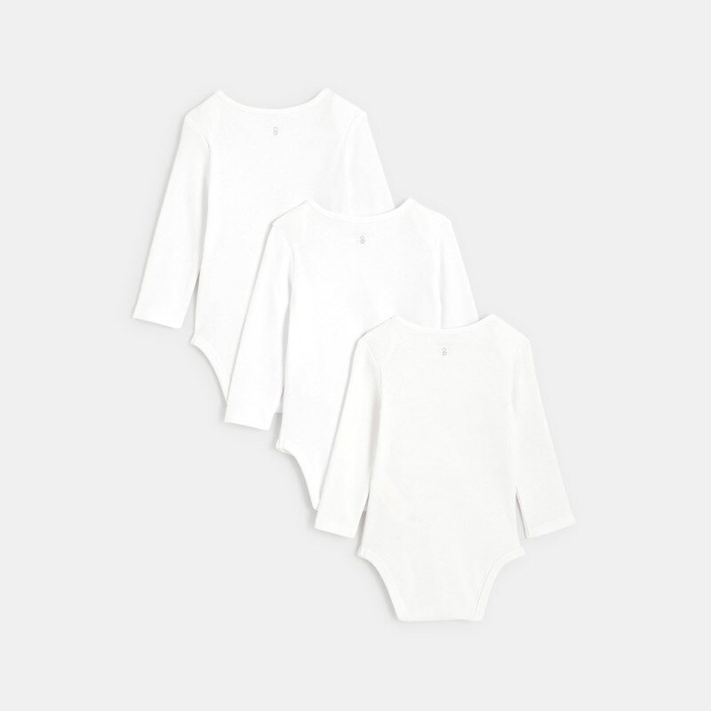 Body col US lapin (lot de 3) blanc naissance Blanc