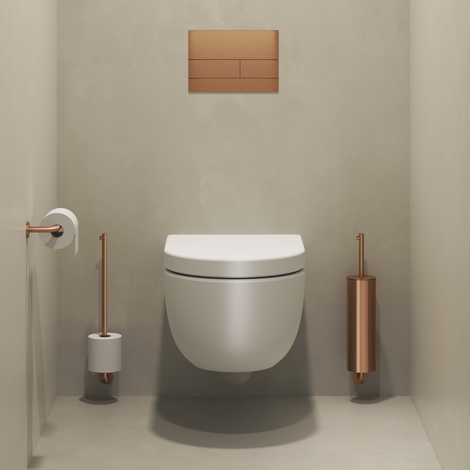 Clou Kaldur toiletborstel met wandhouder brons geborsteld