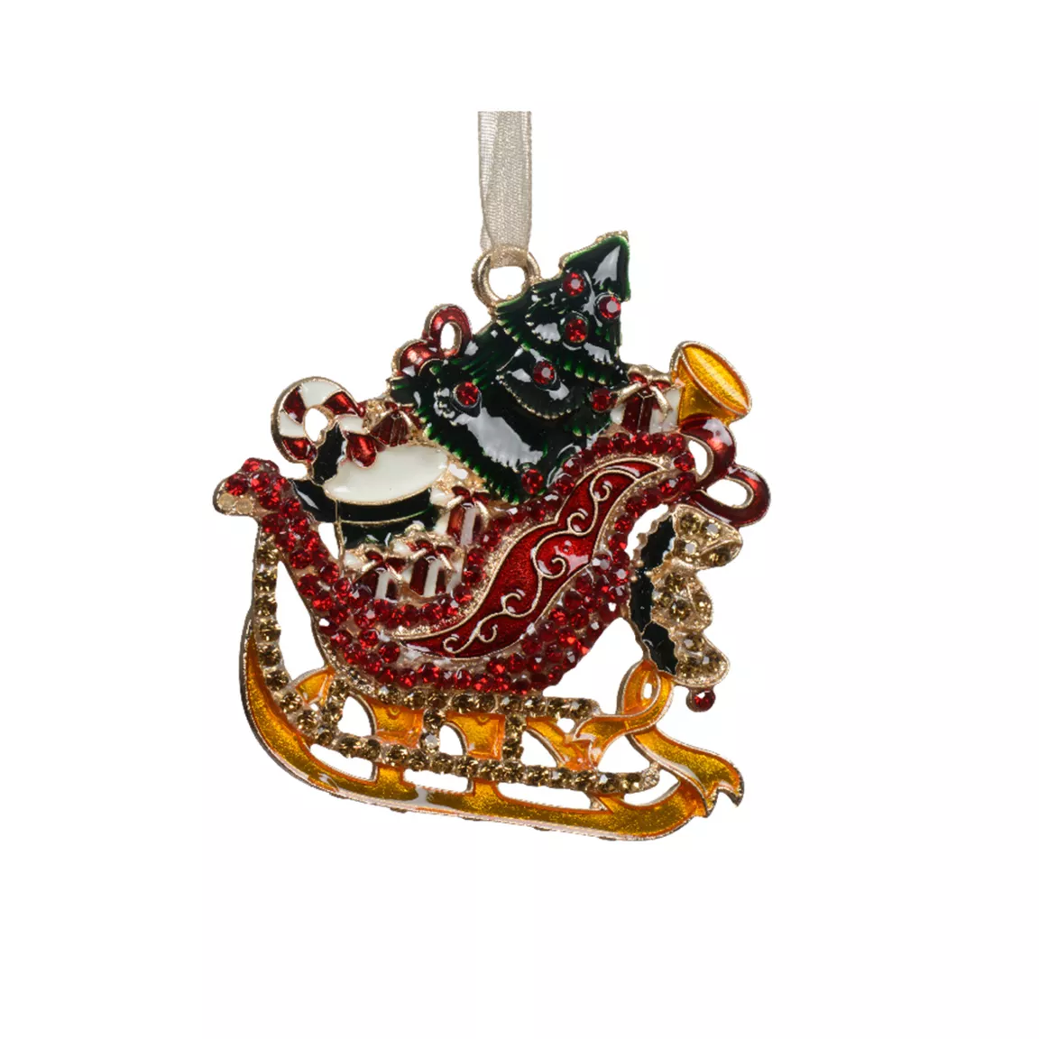 Traineau du Père Noël (H6 cm) Merry Christmas Rouge
