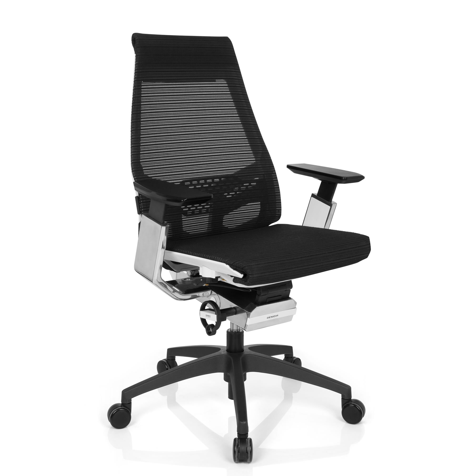 Profi Bürostuhl GENIDIA SMART WHITE CM Netzstoff mit Armlehnen hjh OFFICE