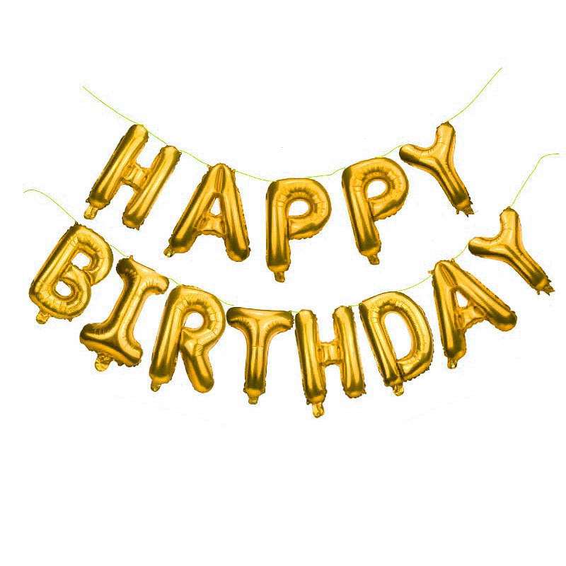(40cm) Happy Birthday Ballon Girlande Party Dekoration Accessoires Luftballons - Gold