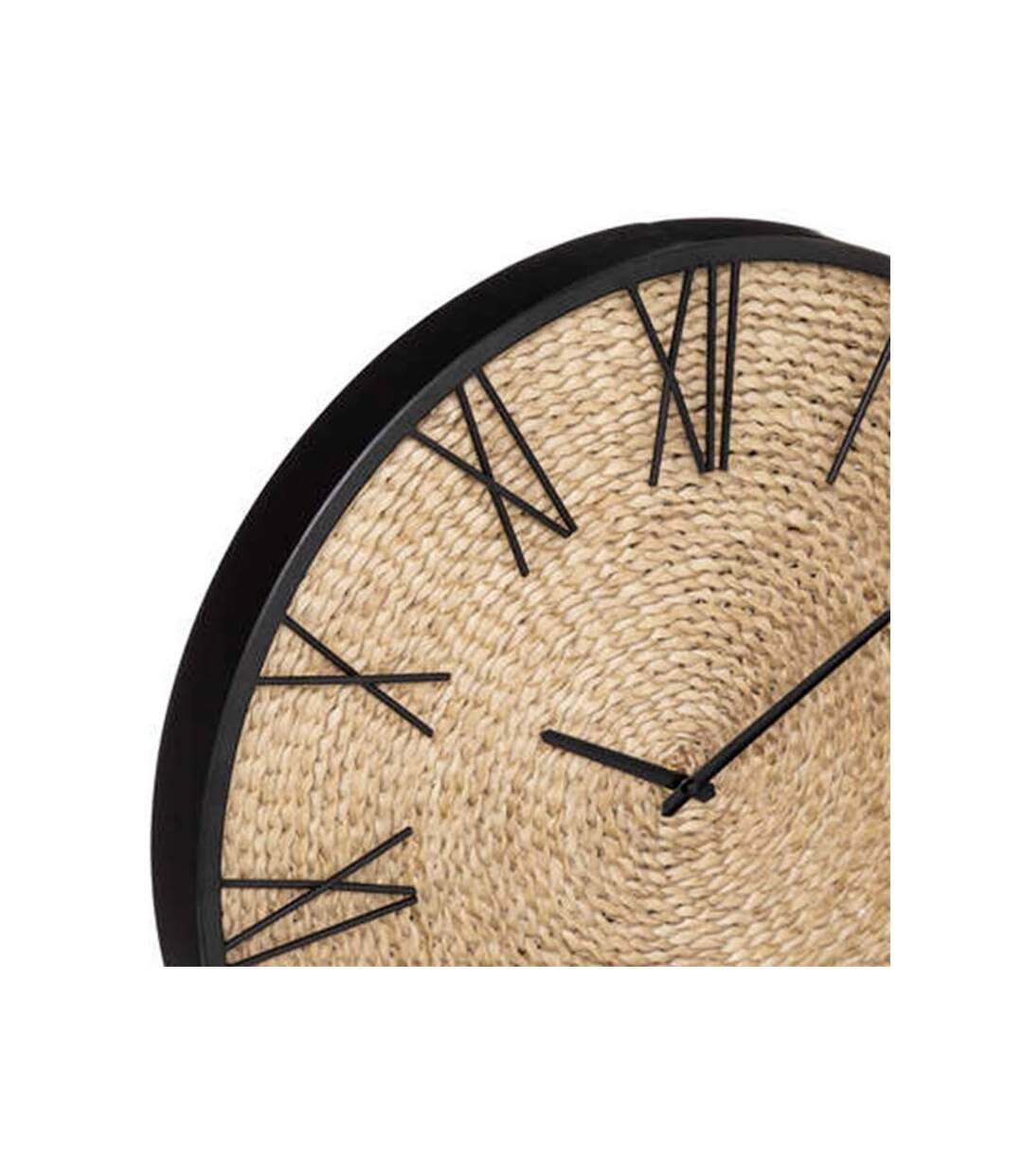Horloge Murale Déco en Paille Nico 50cm Beige