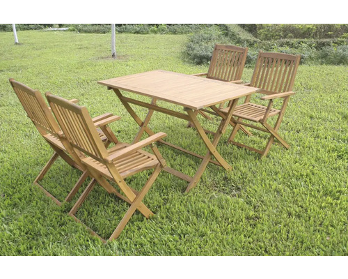 Garden Place Cara Acacia 4-zits 5-delige tuinmeubelset, natuurlijk hout