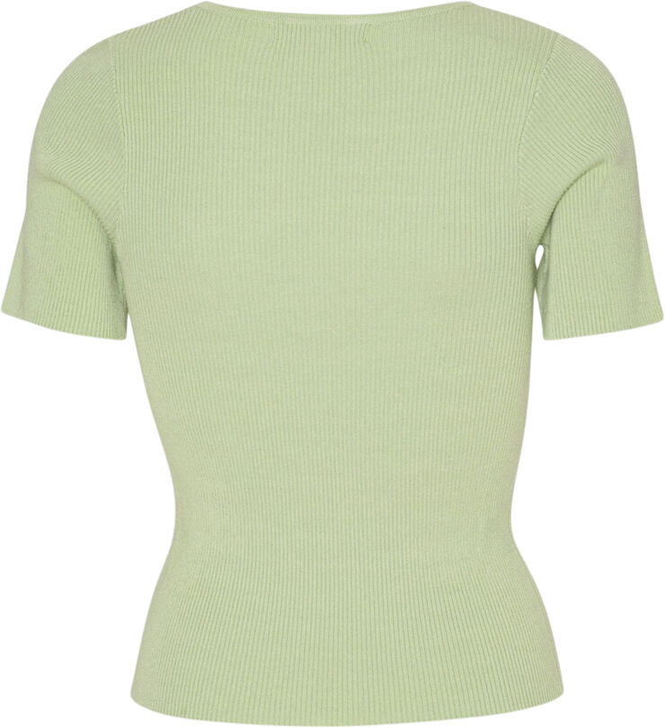 A-VIEW Rib knit short sleeve top Mint