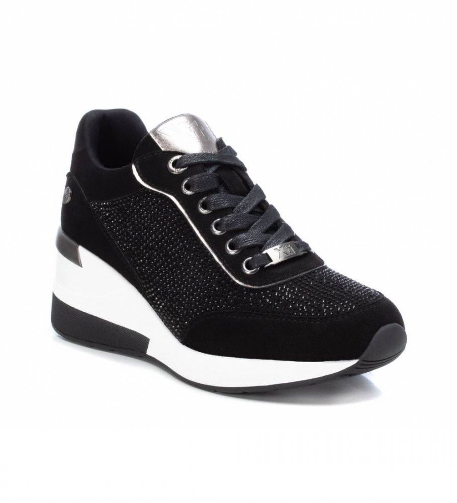 Tênis Xti 140253 Preto - Altura do Salto Anabela: 7cm -