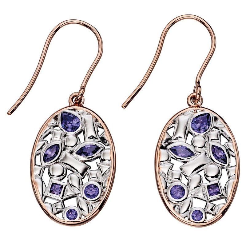 Boucle d'oreille plaqué or rose en argent 925/1000