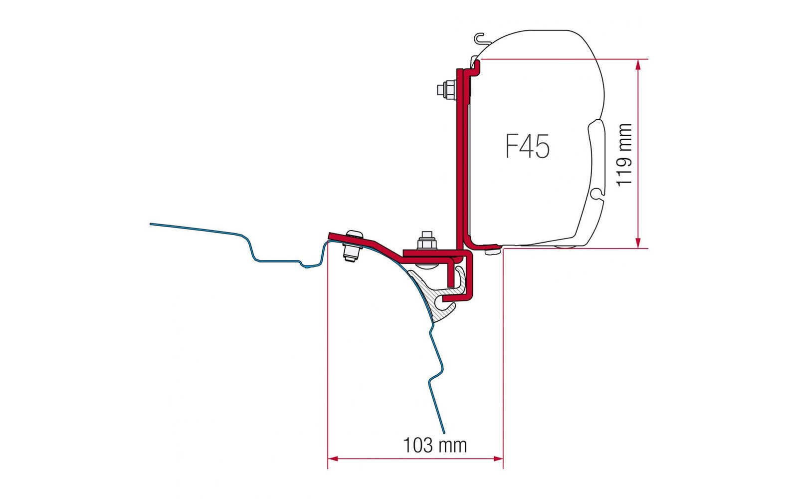 F45 Kit High Roof Adapter Westfalia