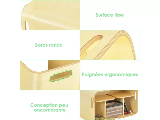 Table et chaise pour enfants, inclus 1 table et 2 chaises, table d'apprentissage pour enfants