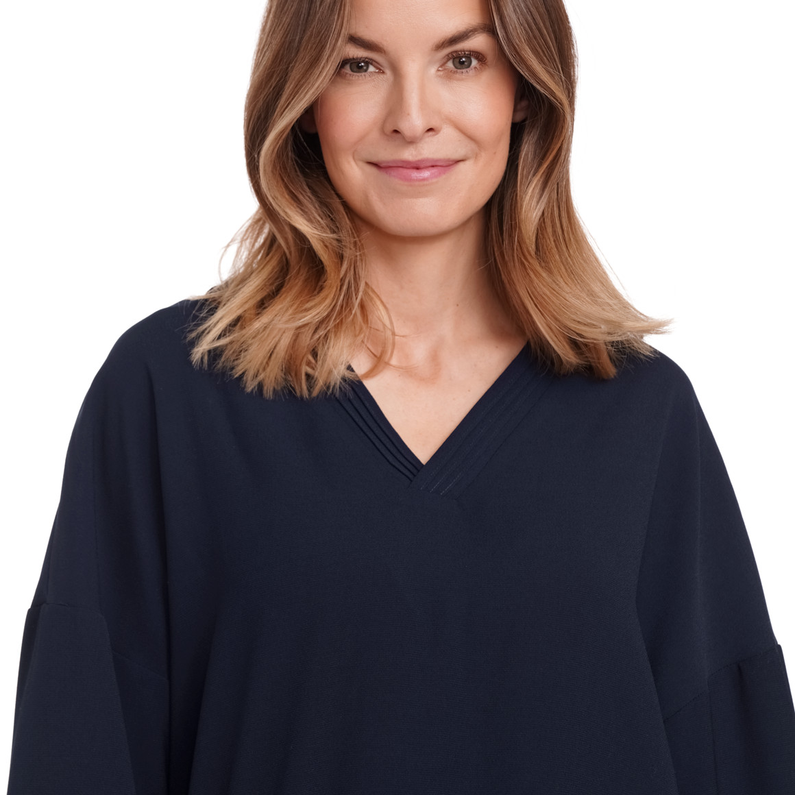 Gina Benotti Damen Bluse mit elastischem Saum dunkelblau