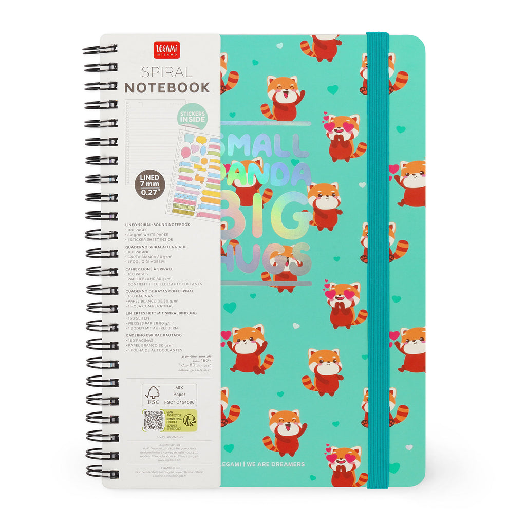 Caderno Espiral A5 Grande - Red Panda