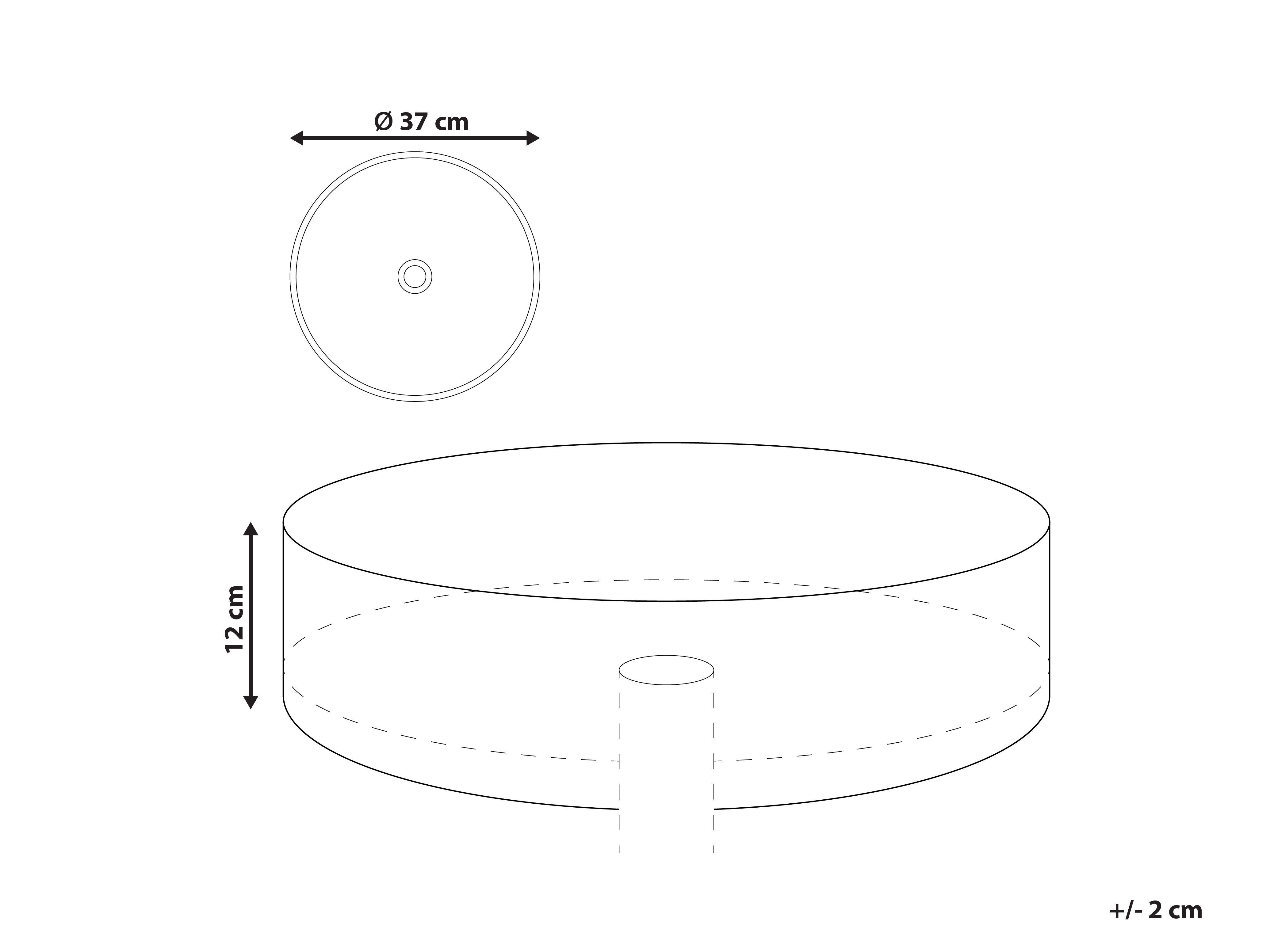 Wastafel voor aanrechtblad GUDAR ⌀ 37 cm Keramiek Donkergroen