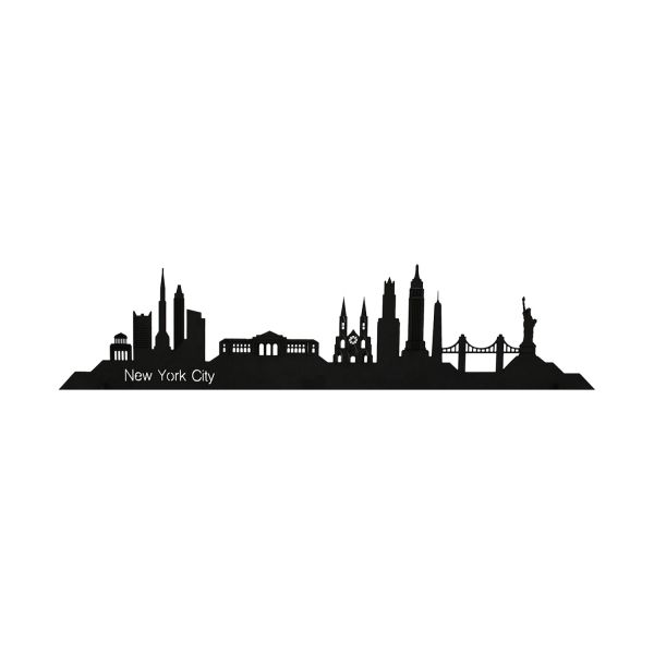 Casa Sentir Skyline New York City Wanddecoratie - Small - Zwart