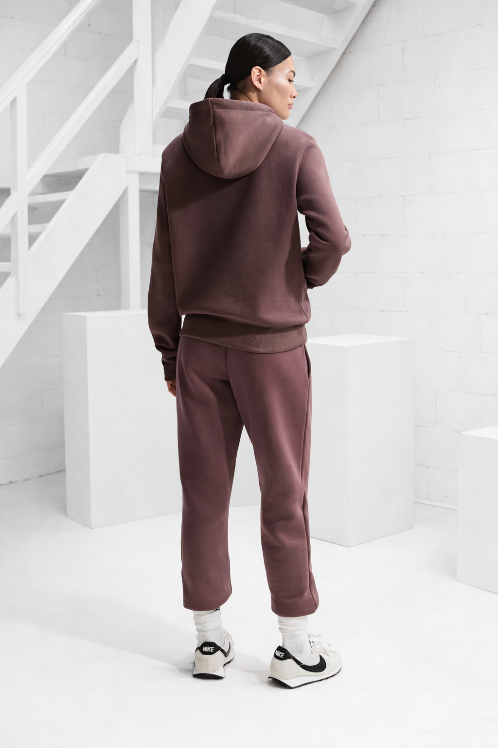 Nike Sportswear Phoenix Fleece Trainingspak Dames Aubergine