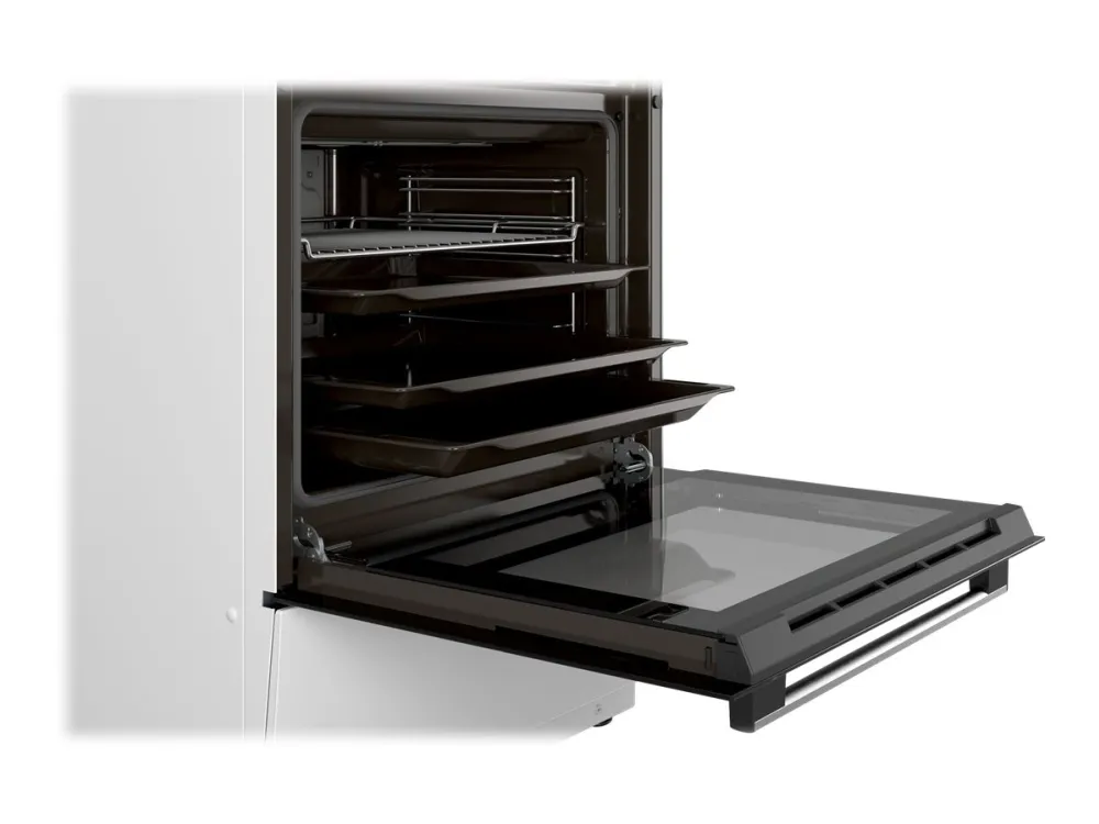 Bosch Serie | 4 HKN31A020U - Komfur - fritstående - bredde: 60 cm - dybde: 60 cm - højde: 90 cm - med selv-rengøring - hvid