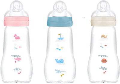 MAM Feel Good Tåteflaske Glass 260 ml, Mix