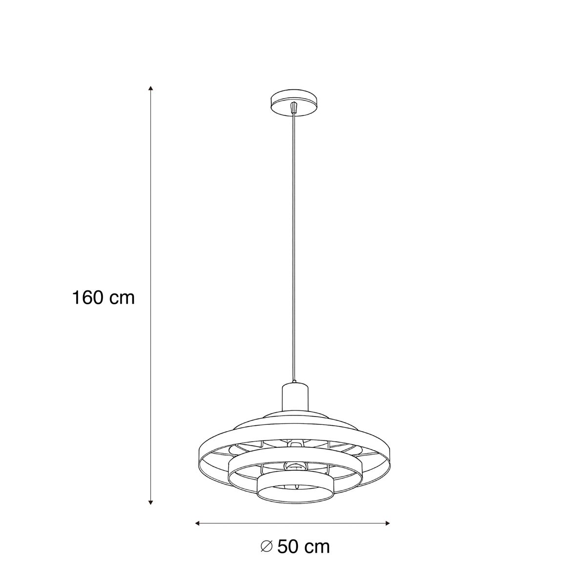 Retro hanglamp groen rond - Halo Cirque
