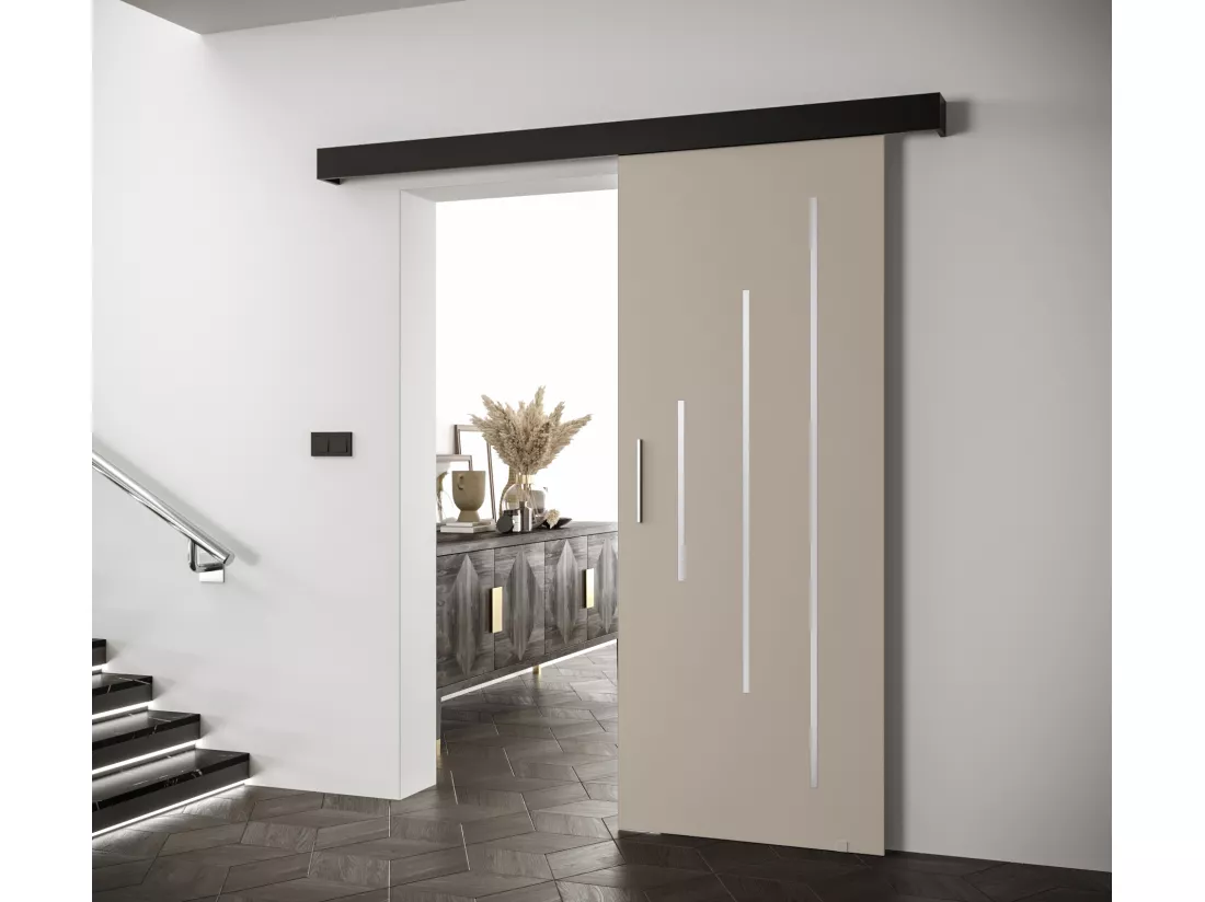 Portes coulissantes Salwador Y 90x204 cm (Cachemire / Noir / Argent)