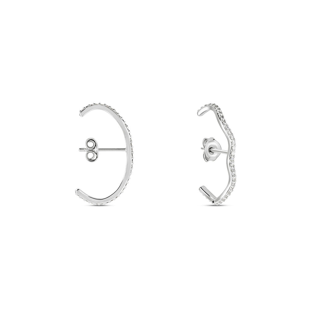 Créoles Lowri Argent Blanc Oxyde De Zirconium