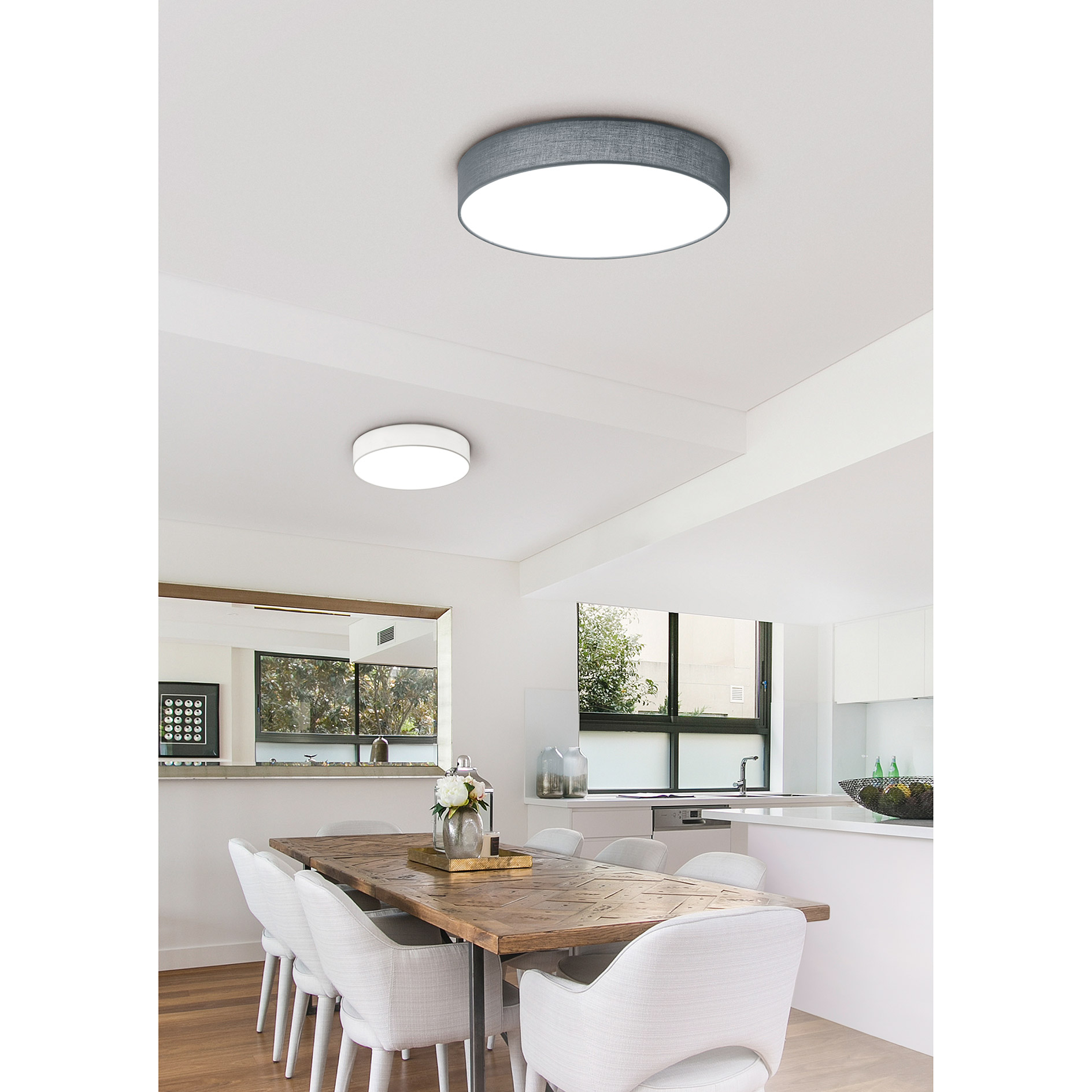 LED-Deckenlampe - grau-weiß - 1-flammig