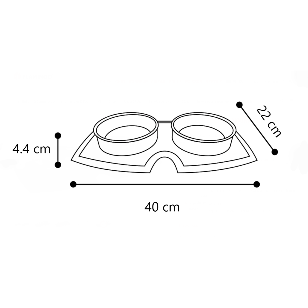 Gamelle et abreuvoir 410ml avec tapis en silicone anti-dérapant