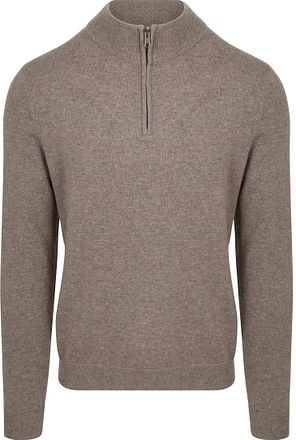 Steppin' Out Half Zip Trui Merinowol Taupe SM1204.0003-3400 kopen