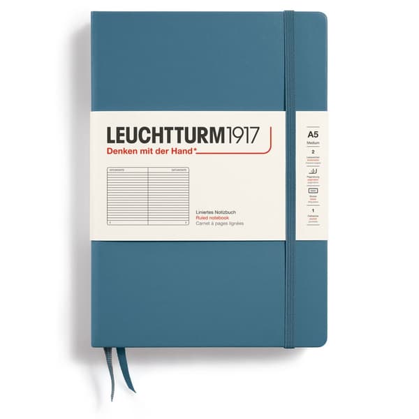 Notatbok A5 Hard Linjert Steinsblå Leuchtturm1917