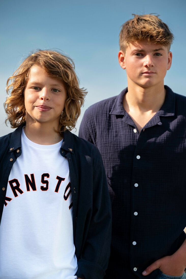 KRONSTADT witte kronstadt t-shirt timmi organic/recycled flock print tee