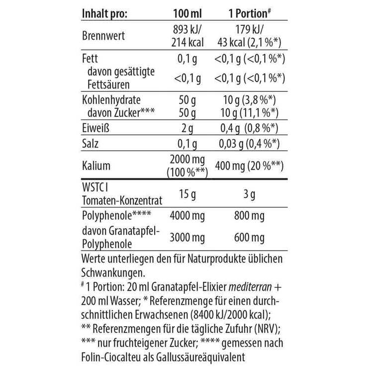 Granatapfel Elixier mediterran Dr. Jacob`s, 500 ml
