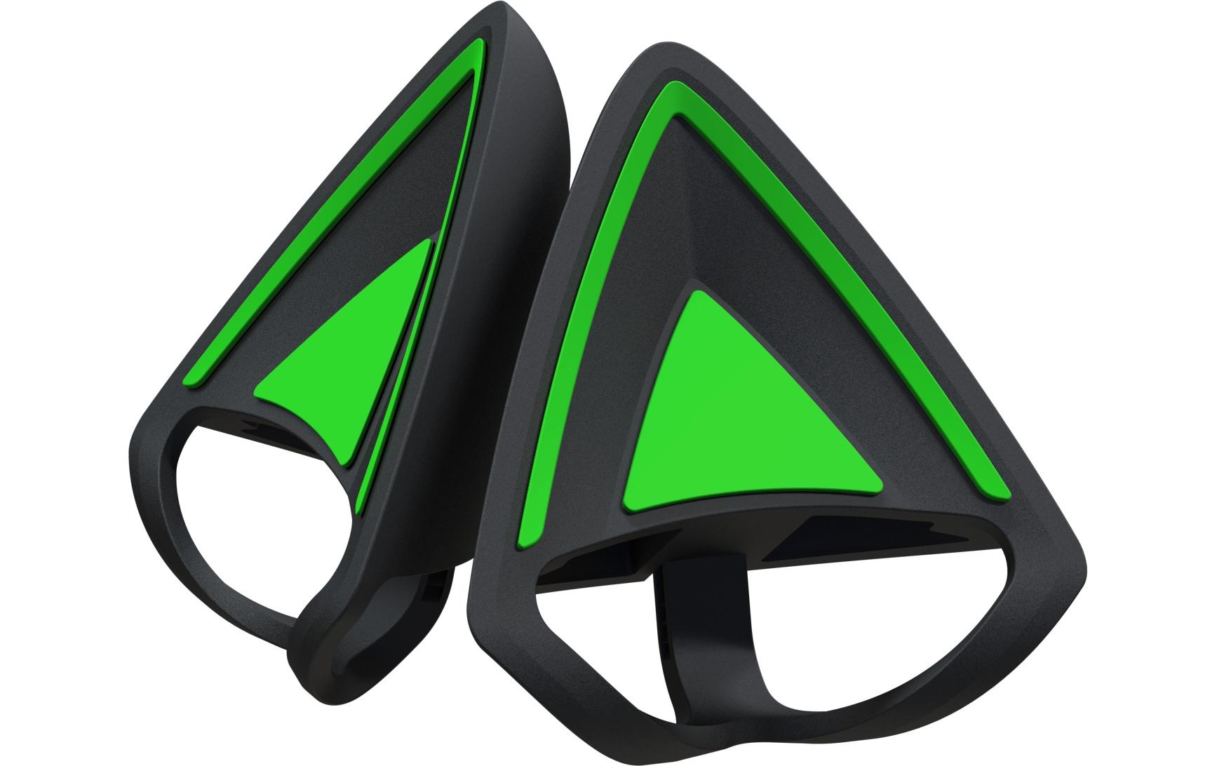 Kitty Ears V2 Grün/SchwarzKatzenohren zum Anstecken an Gaming-Headset