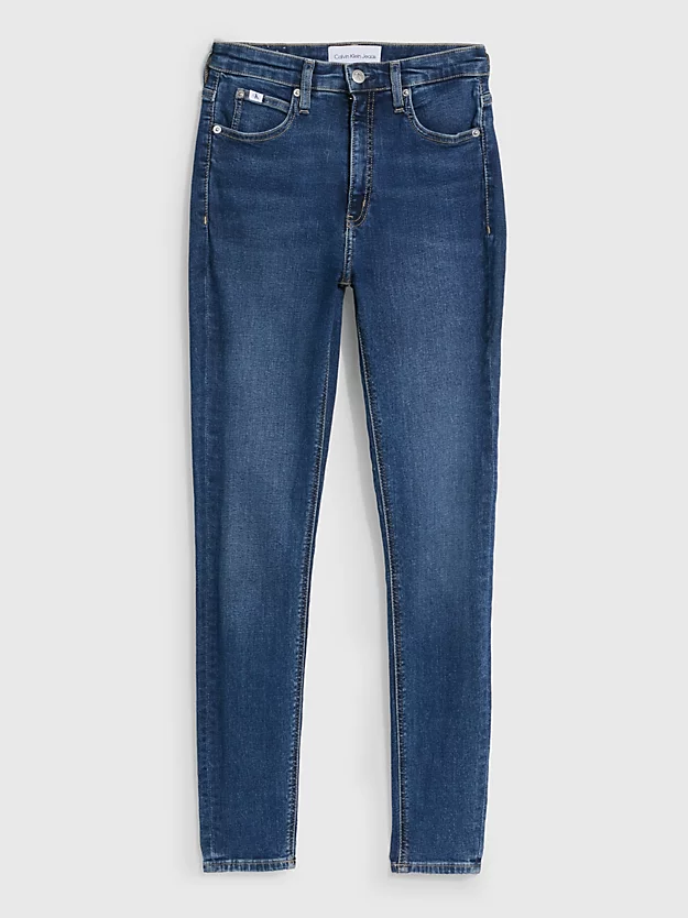 Calça jeans super skinny de cintura alta até o tornozelo