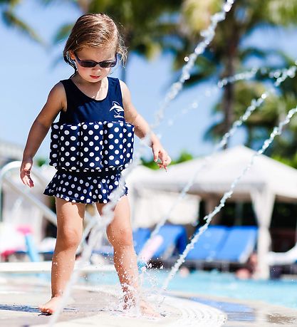 Konfidence Badeanzug - UV40+ - Navy/Polka