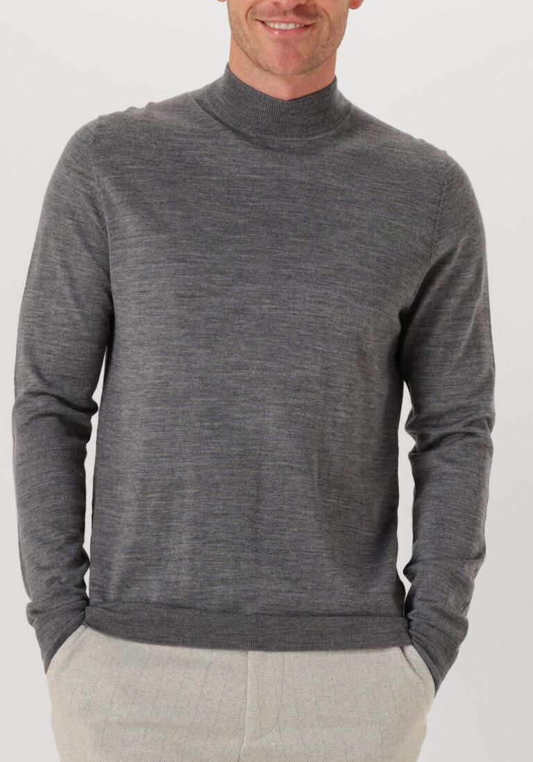 grijze profuomo coltrui pullover mock neck merino