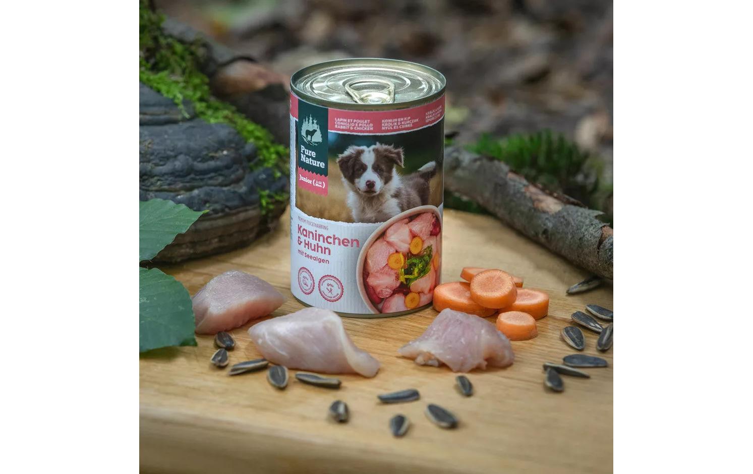 Nassfutter Junior Kaninchen&Huhn, 800 gAlleinfuttermittel für junge Hunde und Welpen